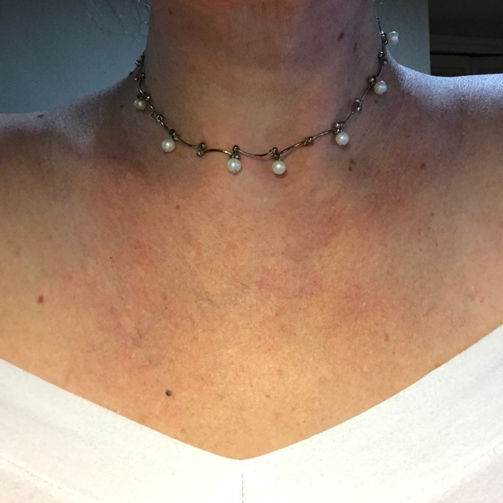 Faux pearl necklace